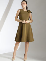 Kotty Women Tie-Up Neck Bow Detail Fit & Flare Dress