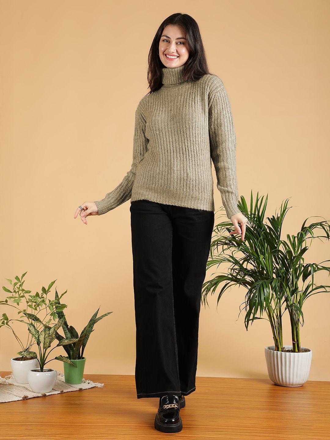 Kotty Women Turtle Neck Pullover Sweaters