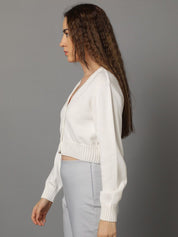 Kotty Women V-Neck Cotton Crop Cardigan