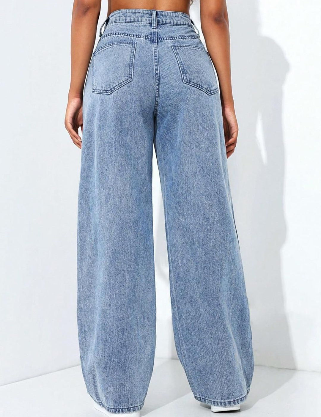 Kotty Women Baggy High-Rise Stretchable Cotton Jeans