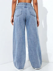 Kotty Women Baggy High-Rise Stretchable Cotton Jeans