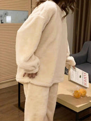 Kotty Women Round Neck Faux Fur Night suits