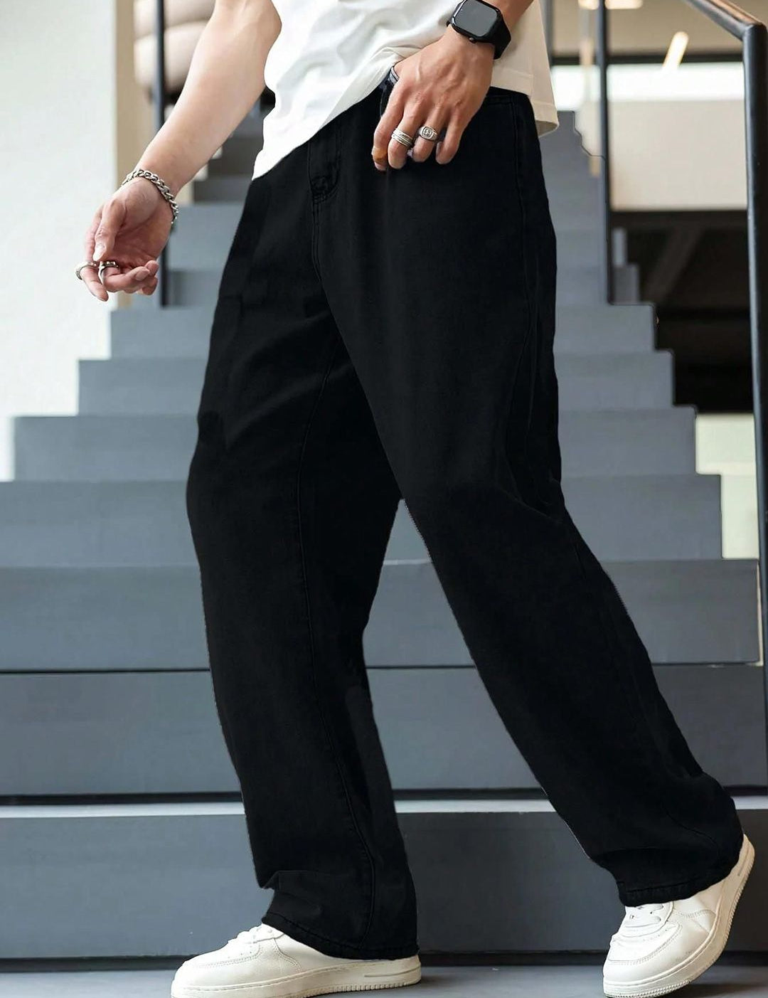 Kotty Men Regular Fit Low-Rise Clean Look Cotton Stretchable Jeans