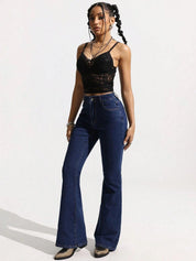 Kotty Women Jean Bootcut High-Rise Clean Look Stretchable Jeans