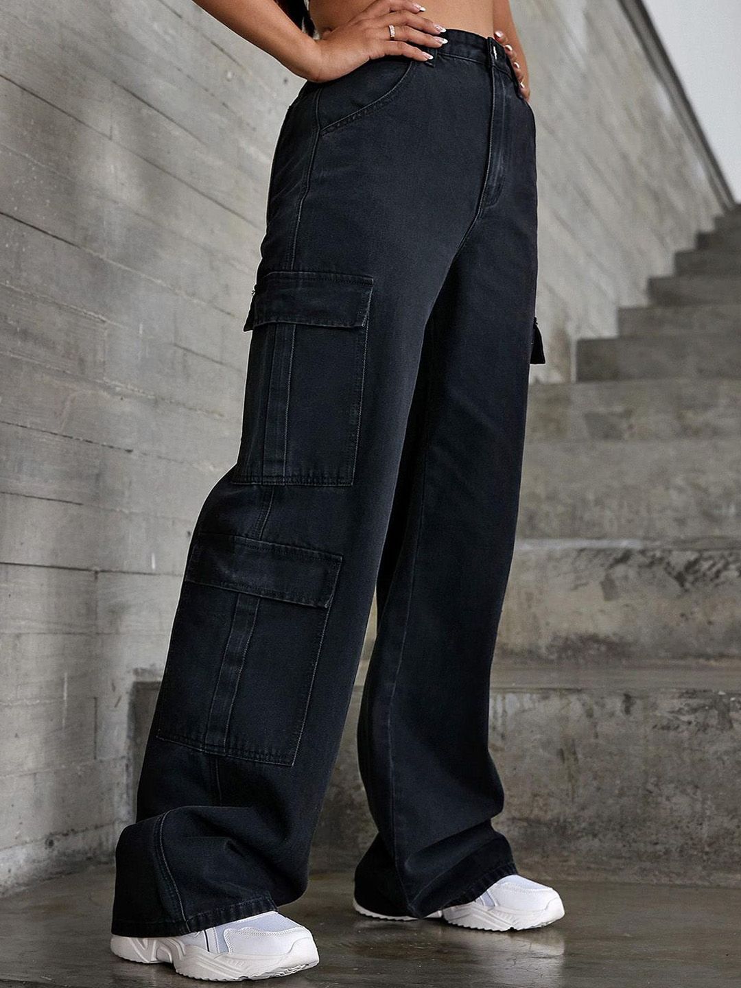 Kotty Women Jean Wide Leg High-Rise Stretchable Jeans