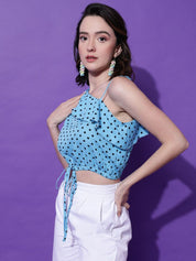 Kotty Women Polka Dots Printed One Shoulder  Top