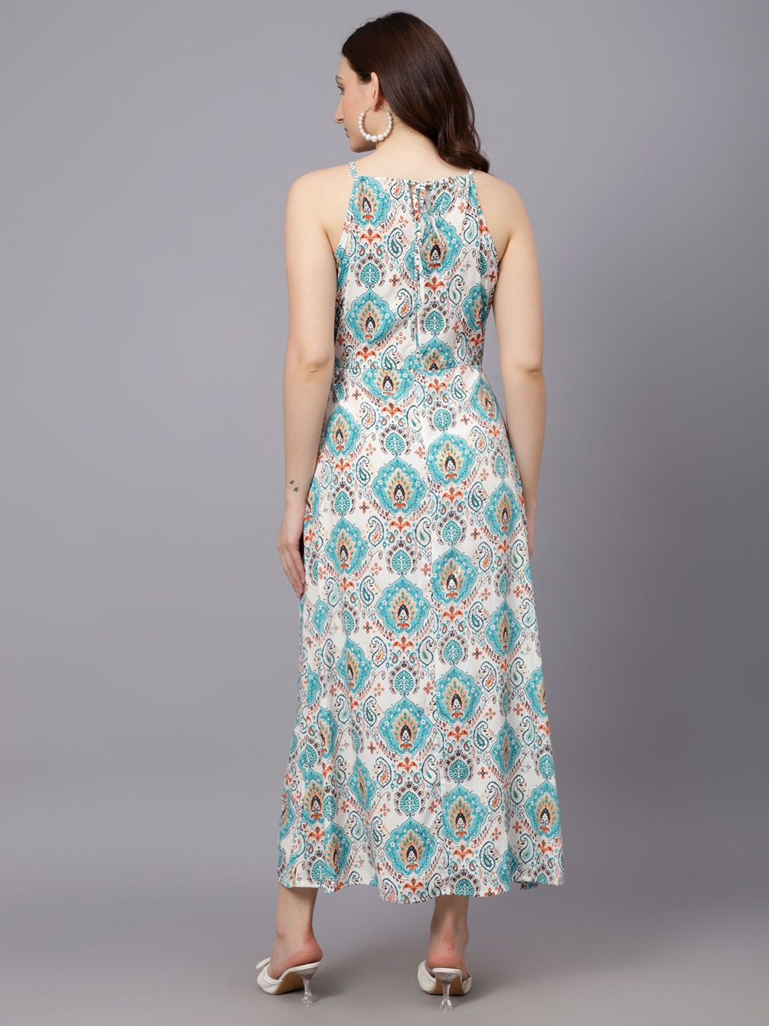 Kotty Women Print A-Line Midi Dress