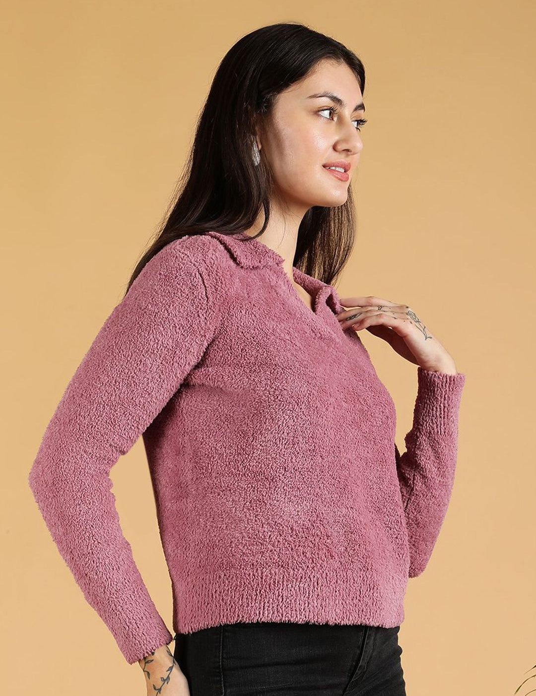 Kotty Women Lapel Collar Pullover