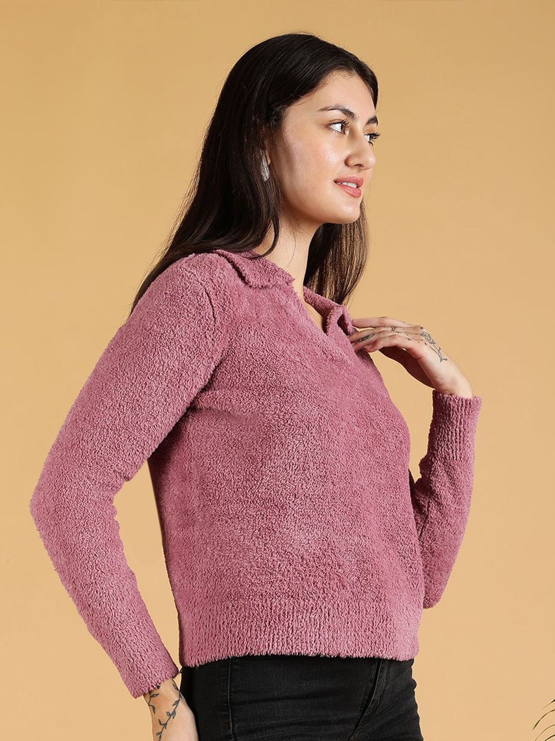 Kotty Women Lapel Collar Pullover