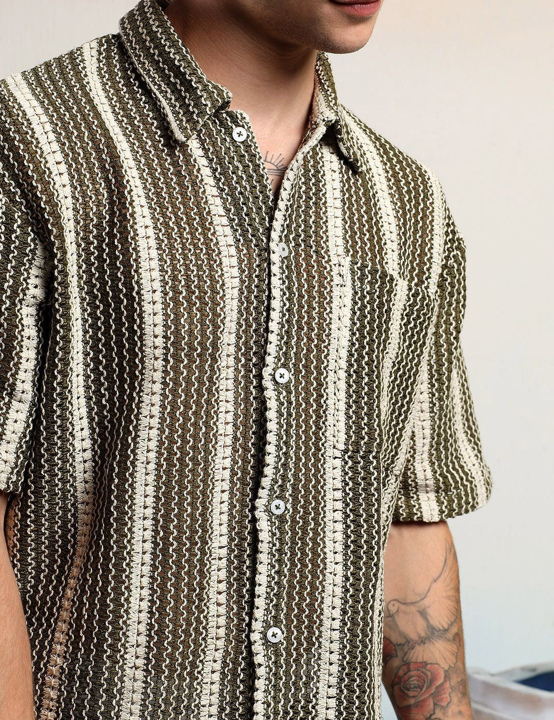 Kotty Men Striped Casual Regular Fit Cotton Shirt