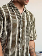 Kotty Men Striped Casual Regular Fit Cotton Shirt