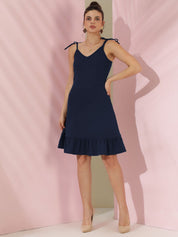 Kotty Women Shoulder Straps Ruffles Fit & Flare Dress