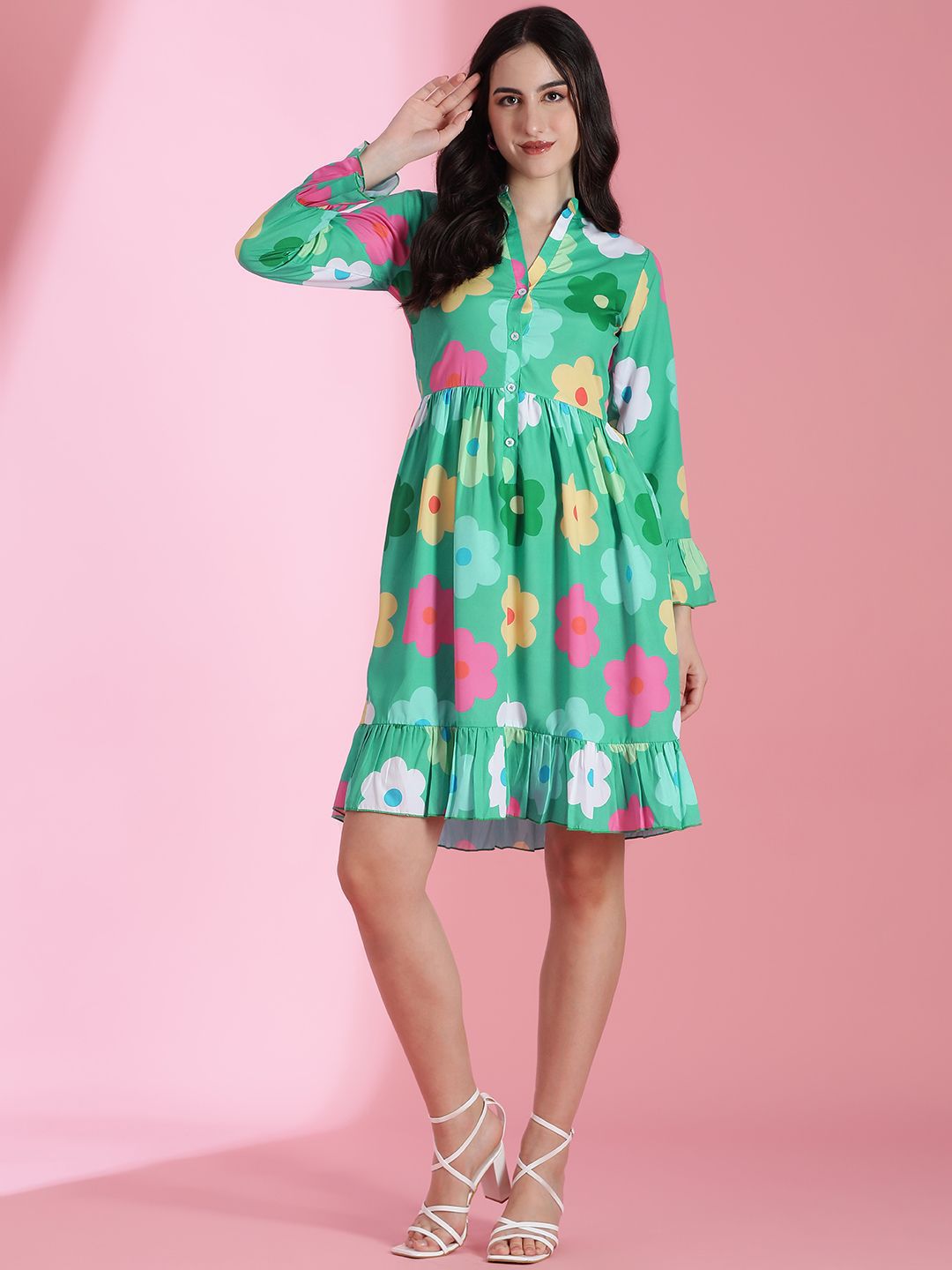 Kotty Women Floral Printed Fit & Flare Mini Dress