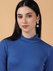 Kotty Top Ocean Blue Women's High Long-Sleeve Fashion