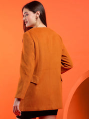 Kotty Band Collar Long Sleeves Overcoat