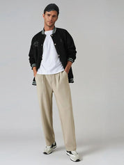 Kotty Men Relaxed Straight Leg Easy Wash Mid-Rise Trousers