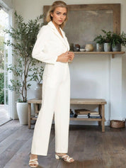 Kotty Lapel Collar Long Sleeves Coat With Trouser 