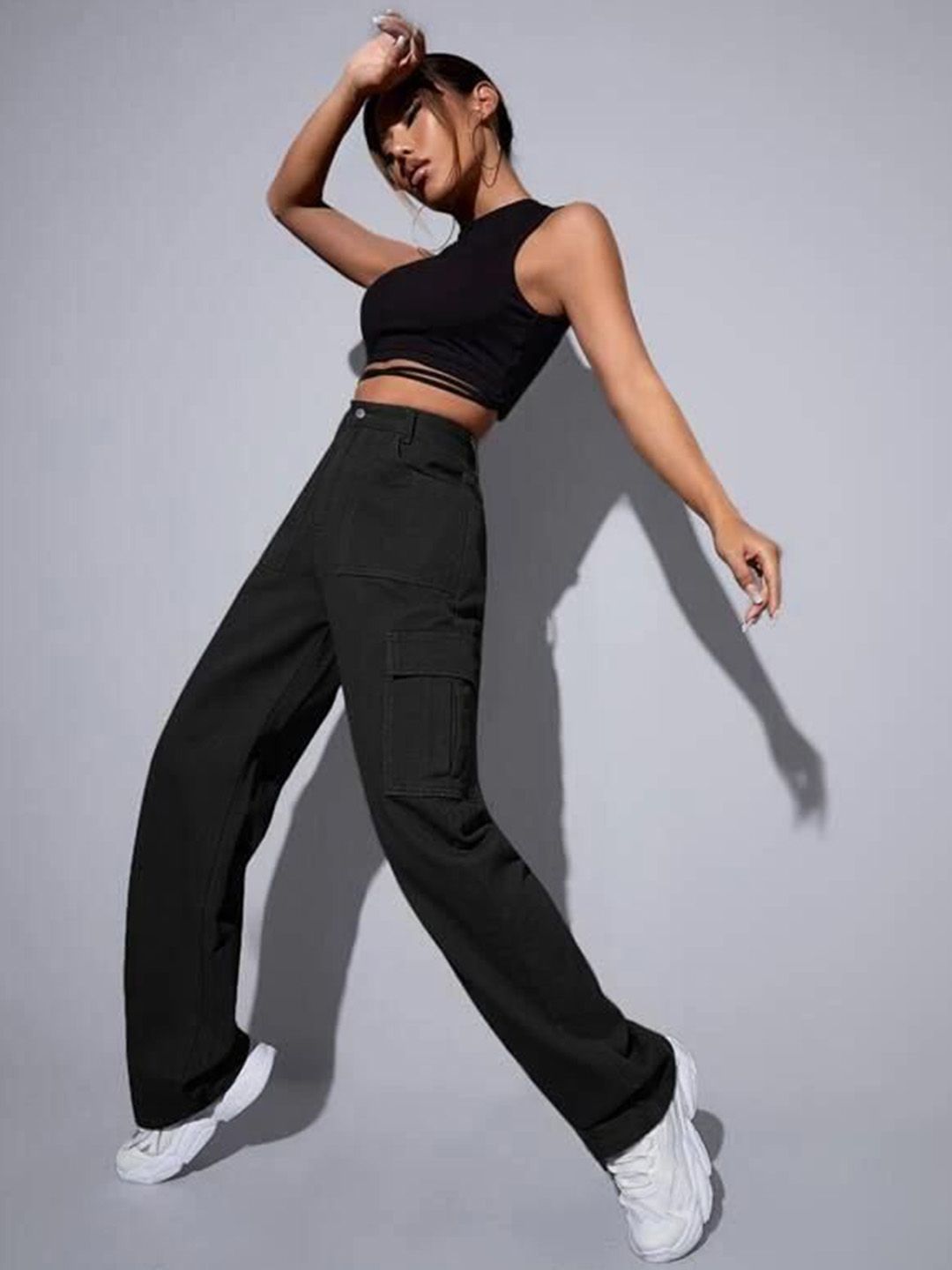 Kotty Women Cotton Straight Fit High-Rise Stretchable Casual Jeans