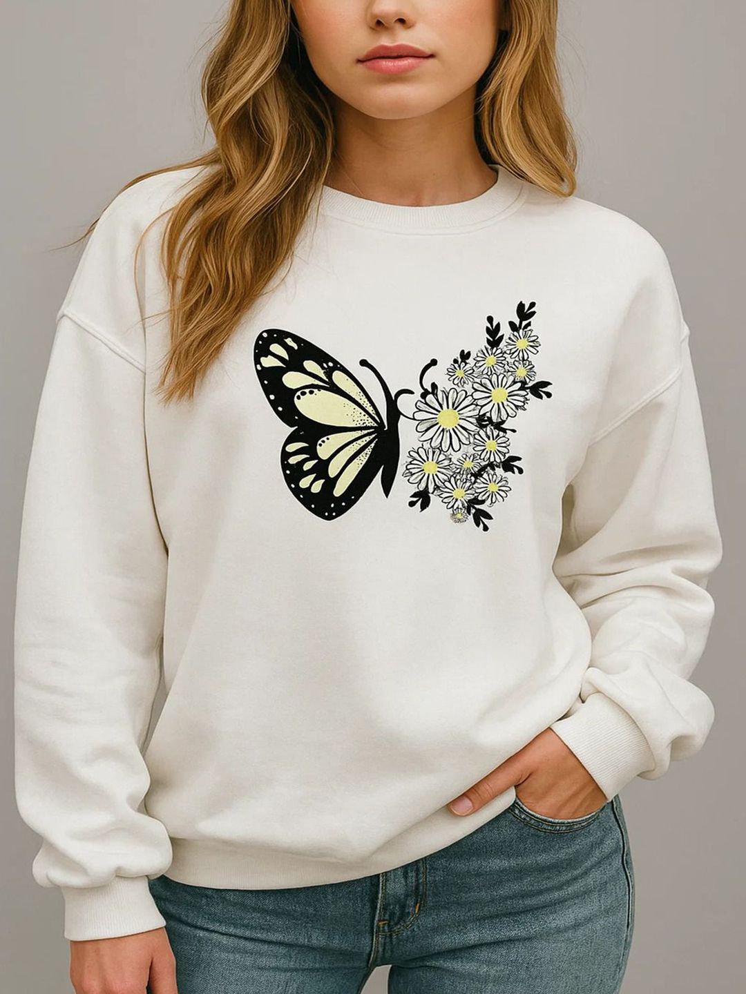 Kotty Women Graphic Printed Long Sleeves Sweatshirt