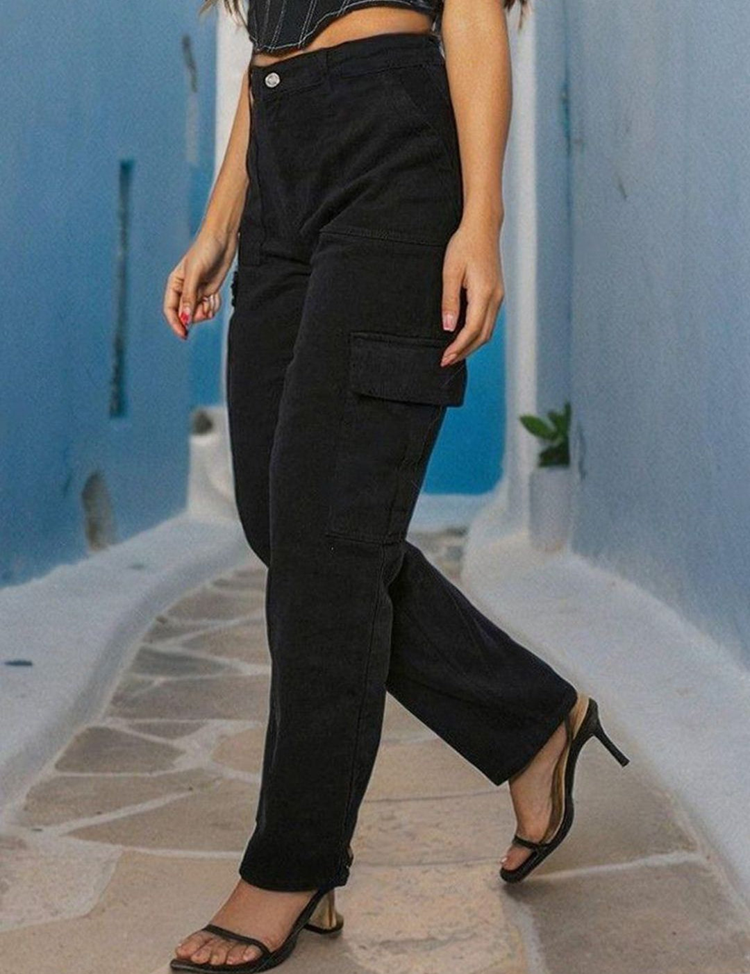 Kotty Women Cotton Straight Fit High-Rise Stretchable Jeans