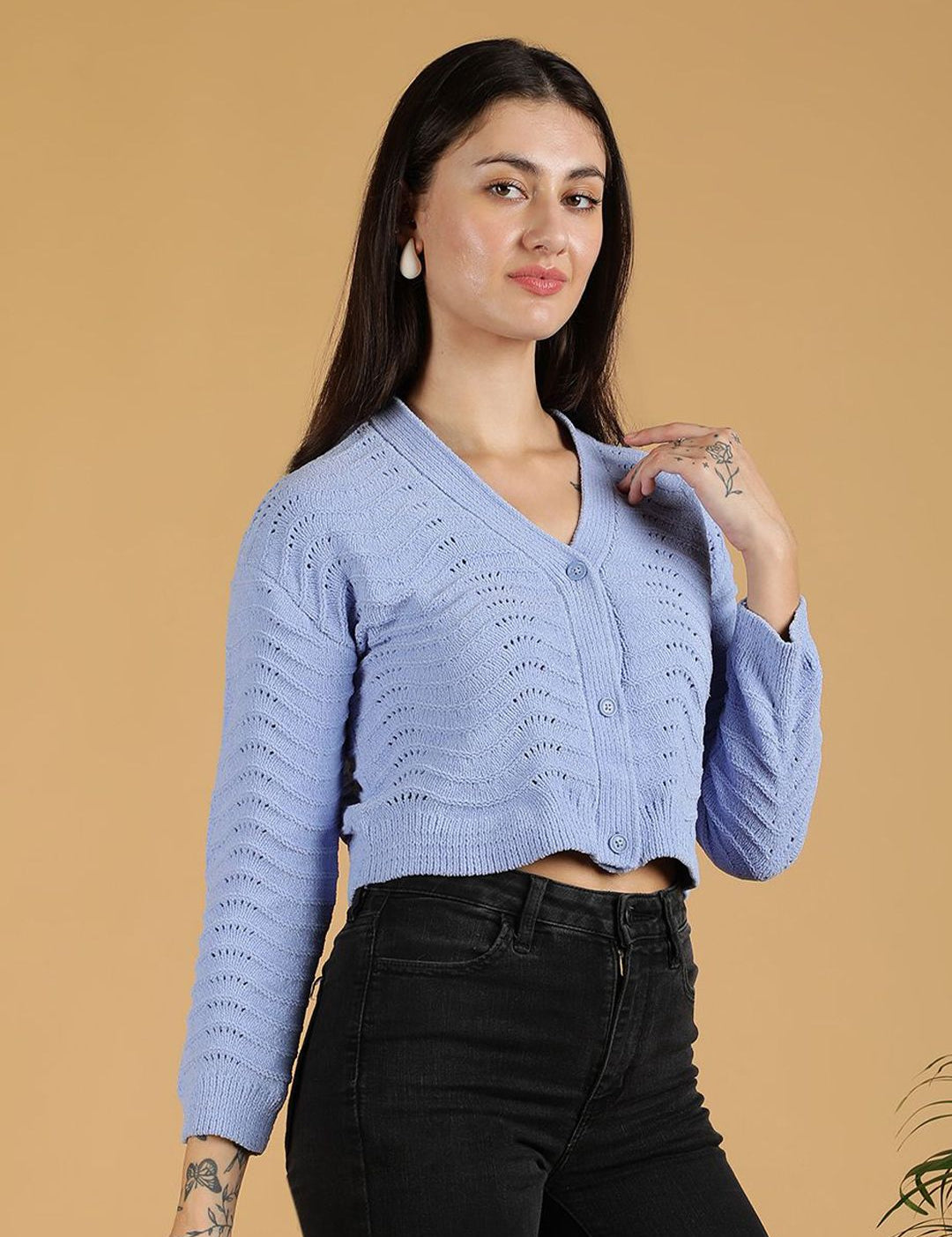 Kotty Women V-Neck Front-Open Sweaters