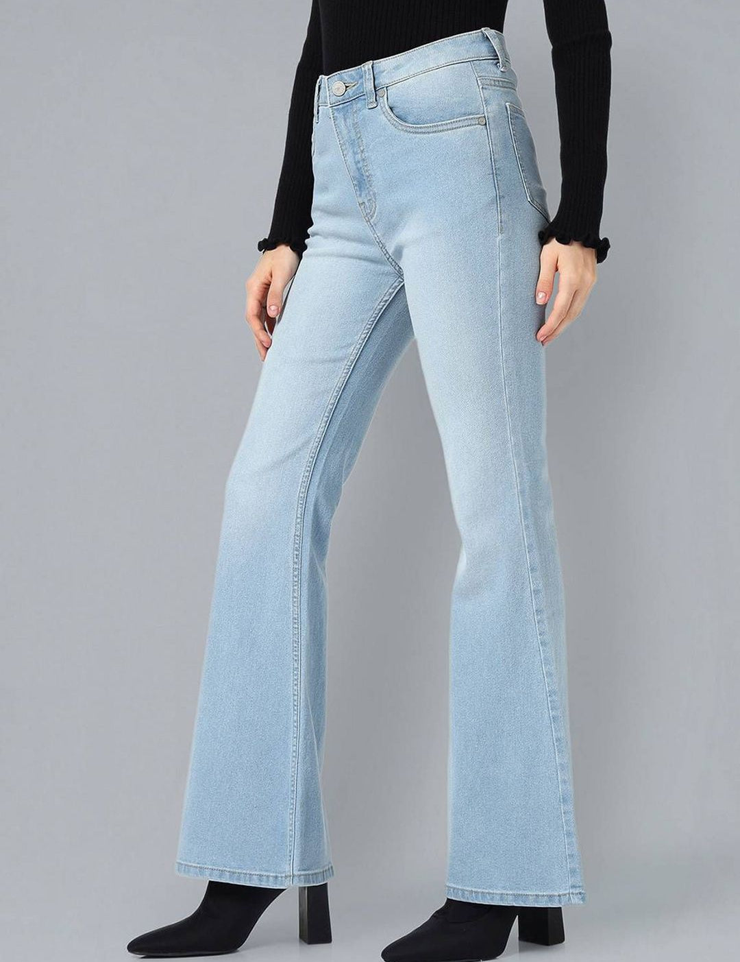Kotty Women Flared High-Rise Stretchable Cotton Jeans