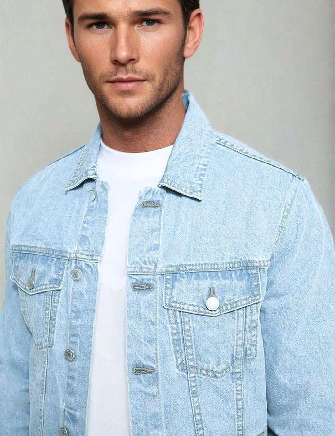 Kotty Men Solid Denim Jacket