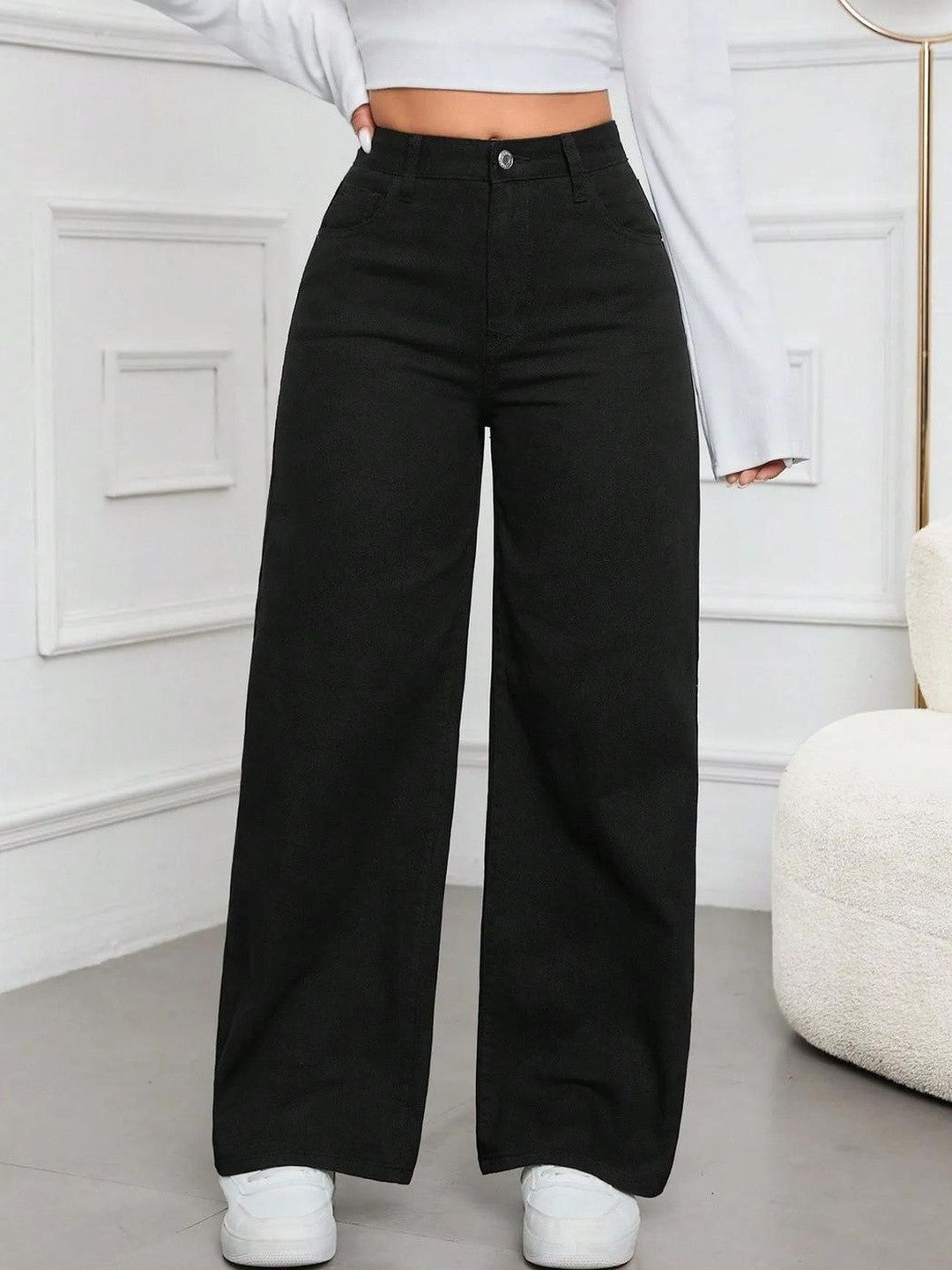Kotty Women Straight Fit High-Rise Stretchable Cotton Lycra Blend Jeans