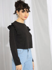 Kotty Women Round Neck Long Sleeves Top