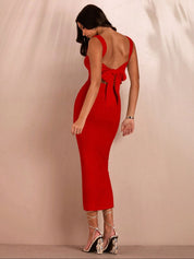 Kotty Women Solid Bodycon Midi Dress