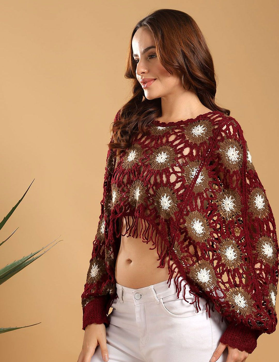 Kotty Self Design Cotton Crop Top