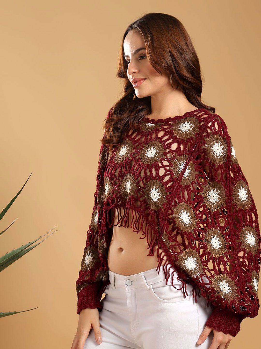 Kotty Self Design Cotton Crop Top