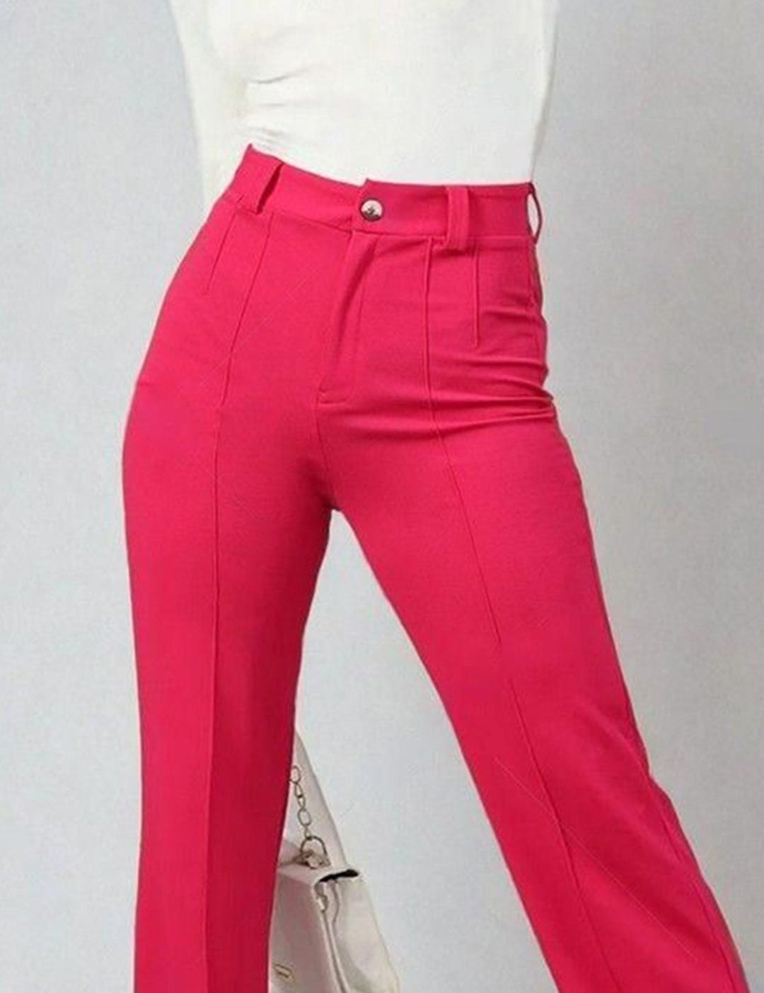 Kotty White and Pink Scoop Neck T-Shirt With Trousers