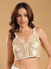 Kotty Embellished Cotton Crop Top