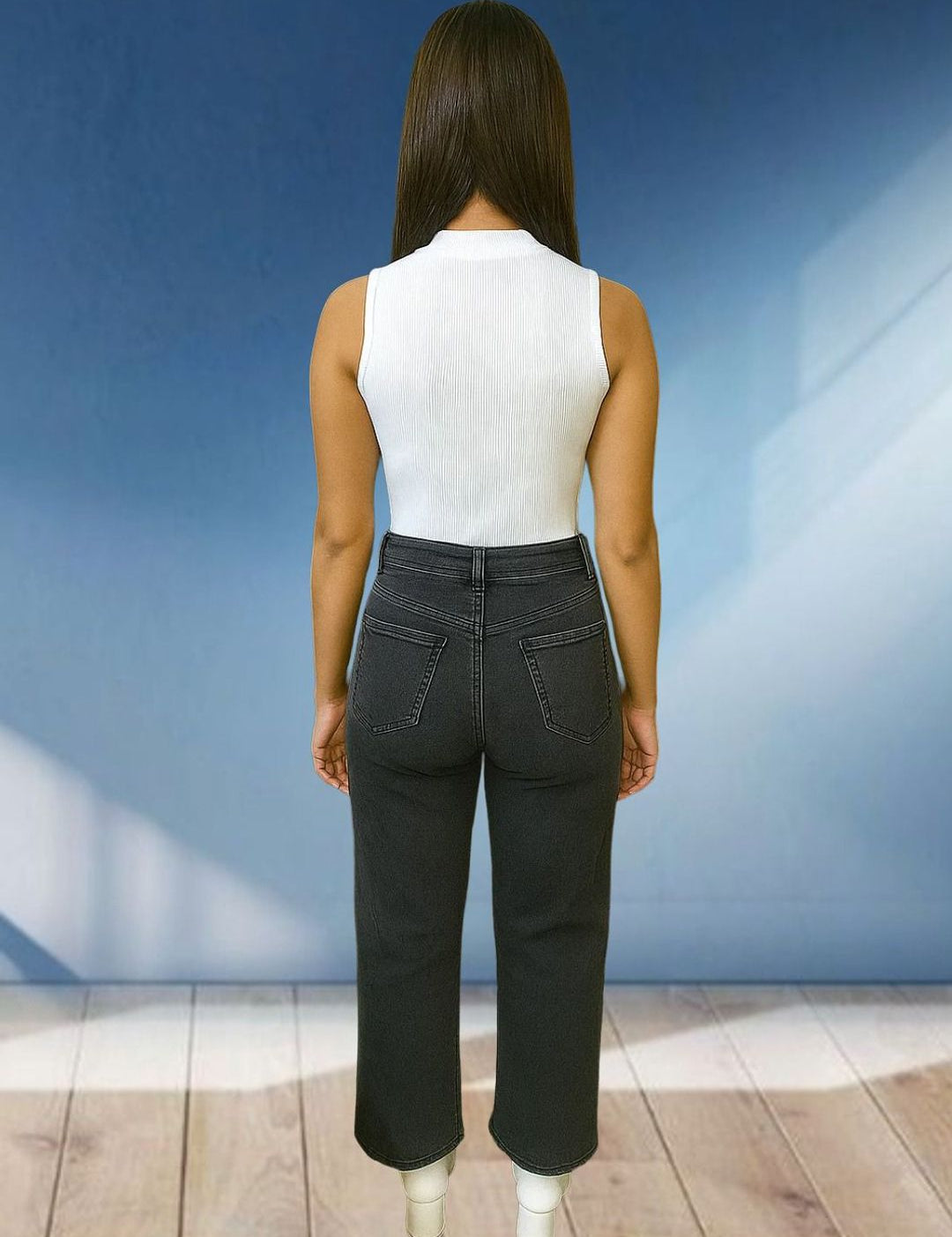 Kotty Women Relaxed Fit High-Rise Mildly Distressed Cotton Stretchable Jeans