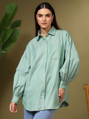 Kotty Women Opaque Printed Casual Oversized Shirt