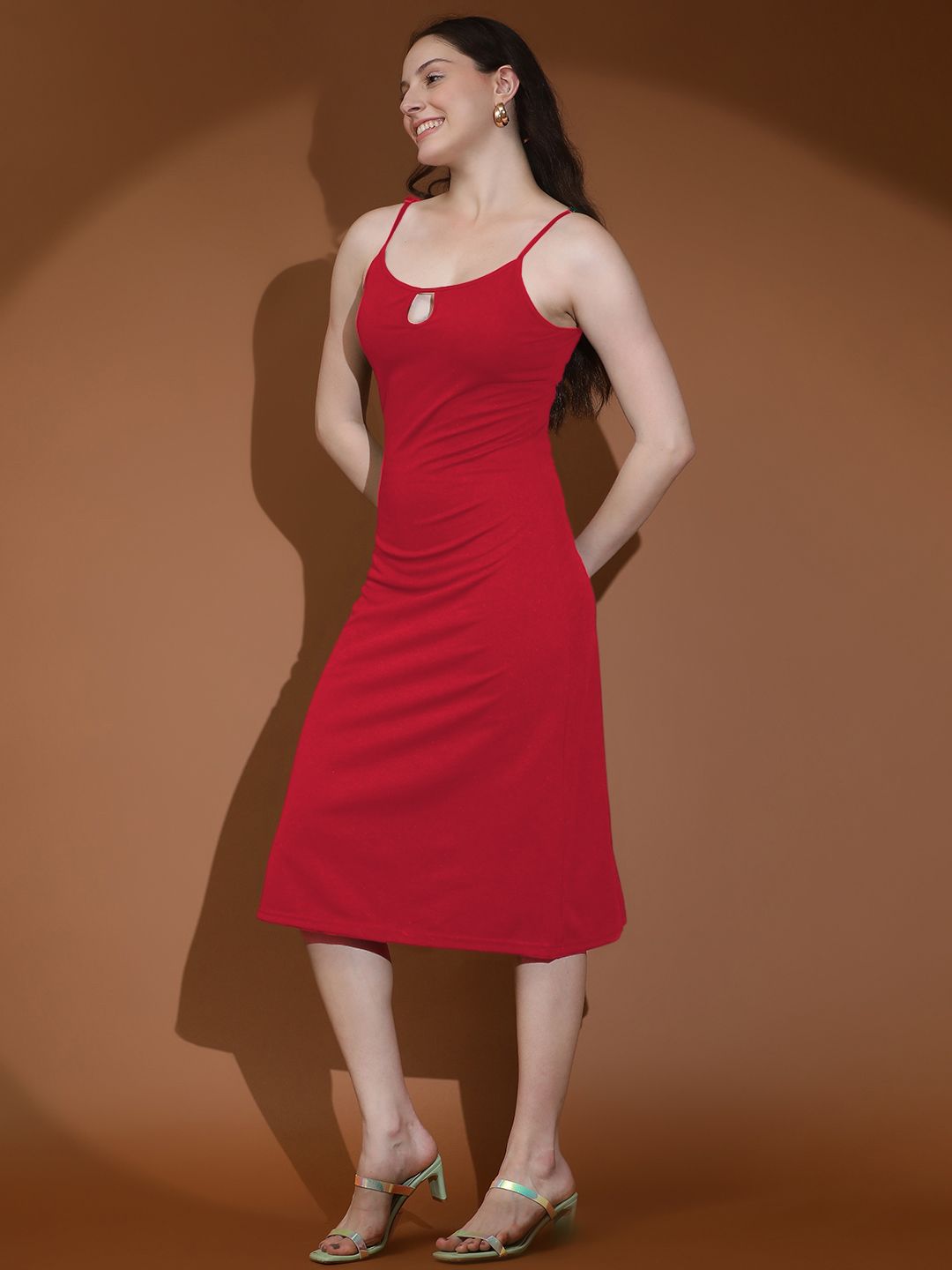 Kotty Shoulder Straps Sheath Midi Dress