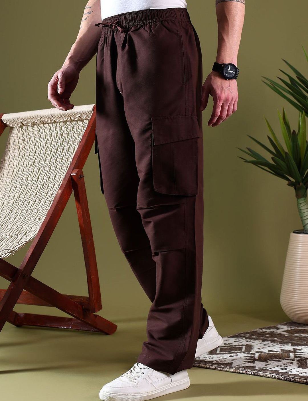 Kotty Men Relaxed Easy Wash Cargos Trousers
