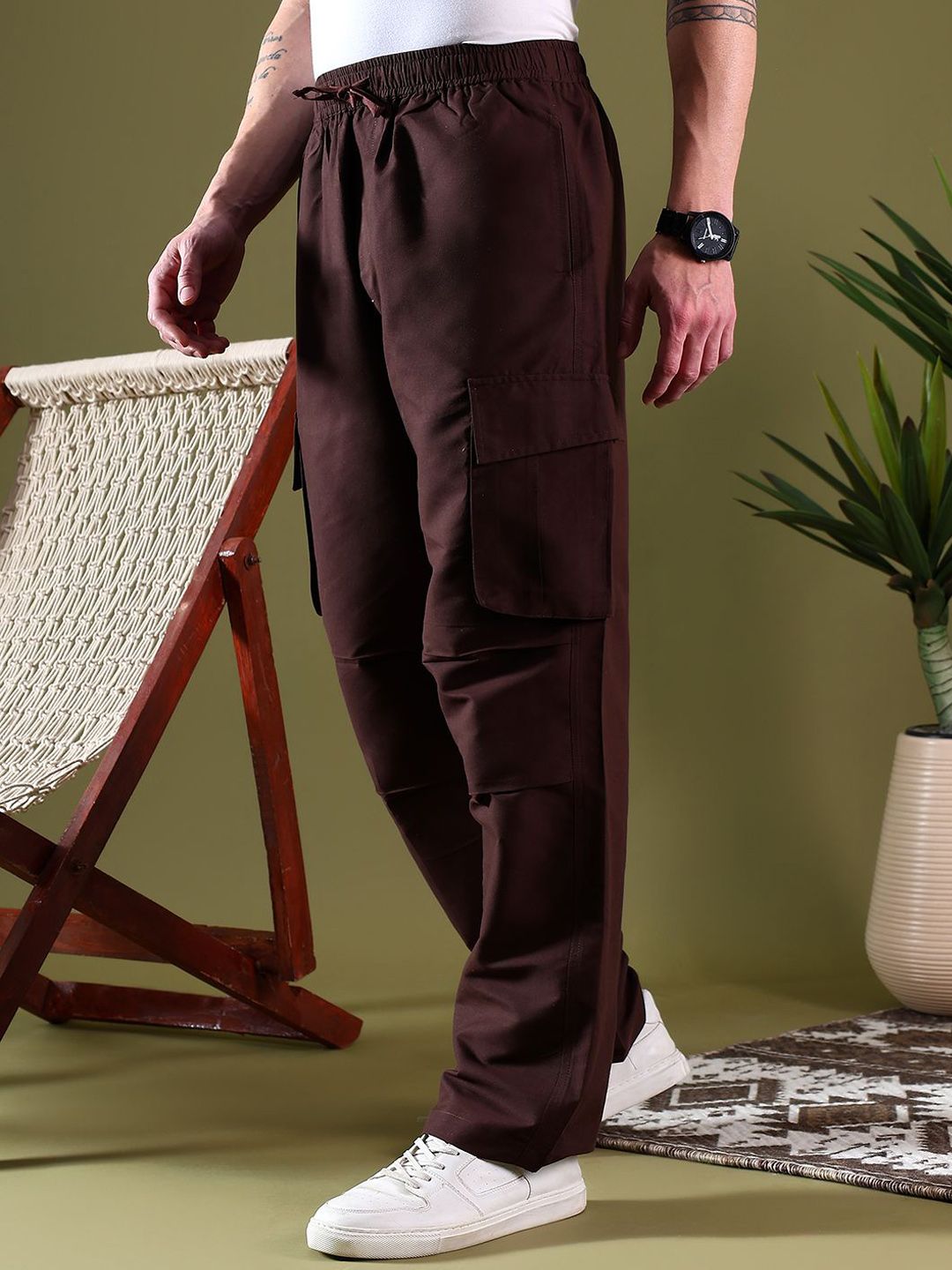 Kotty Men Relaxed Easy Wash Cargos Trousers