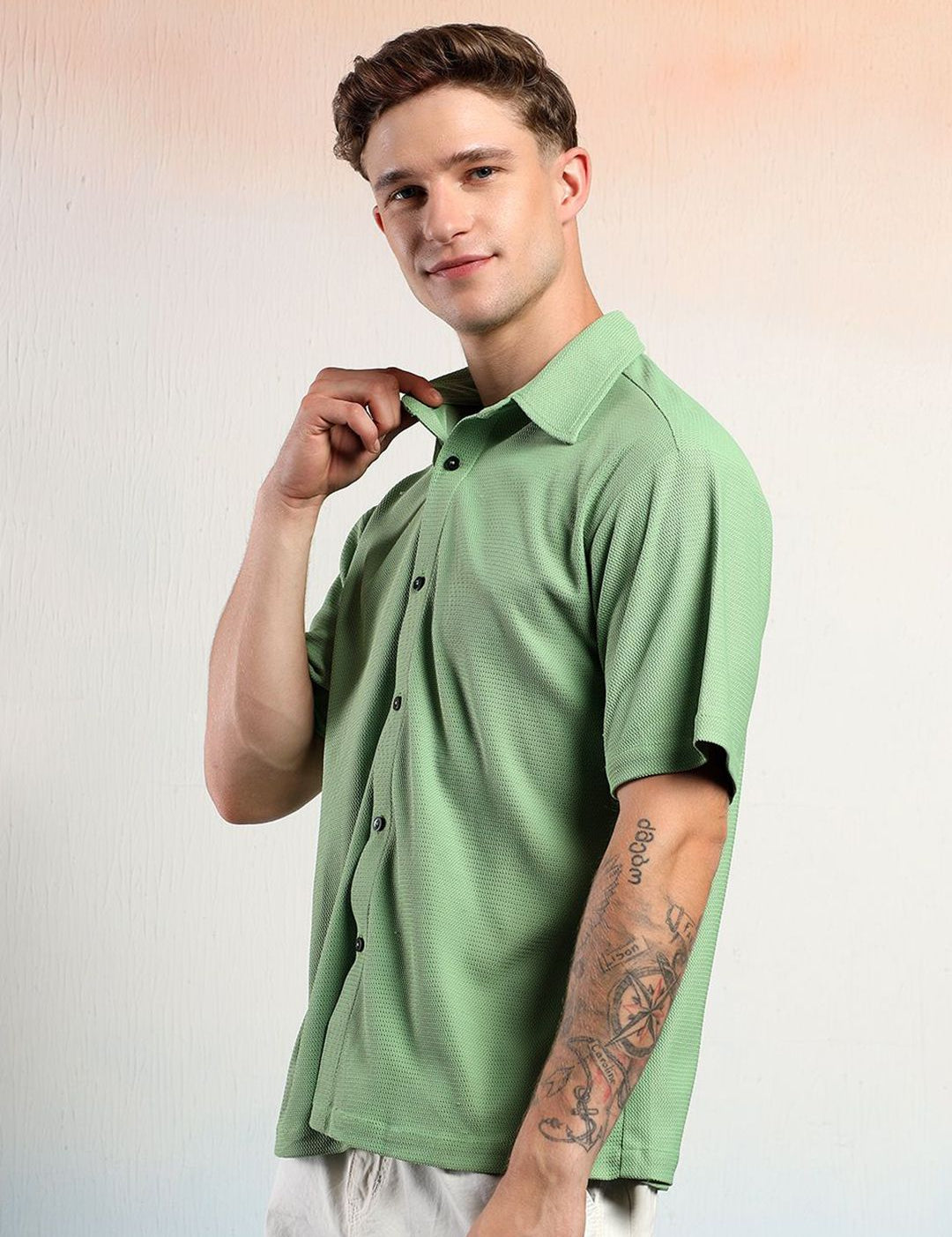 Kotty Men Textured Casual Shirt