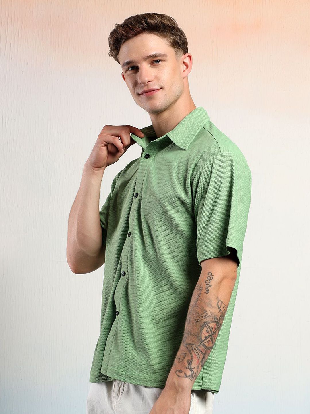 Kotty Men Textured Casual Shirt