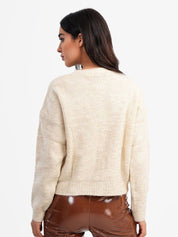 Kotty Women Cotton V-Neck Long Sleeves Cardigan Sweaters