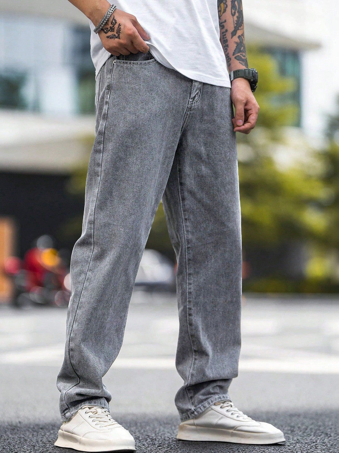 Kotty Men Relaxed Fit Medium Grey Stone Washed Jeans