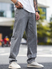 Kotty Men Relaxed Fit Medium Grey Stone Washed Jeans