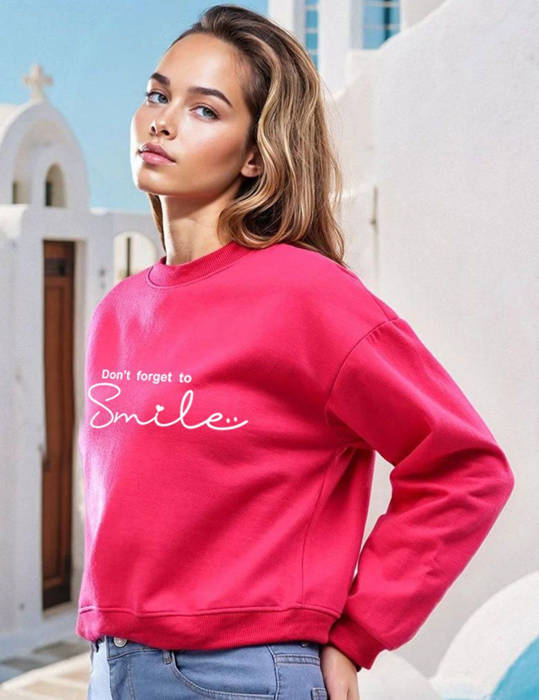 Kotty Women Typography Printed Full Sleeve Sweatshirt