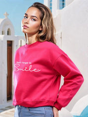 Kotty Women Typography Printed Full Sleeve Sweatshirt