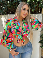 Kotty Print Crop Top