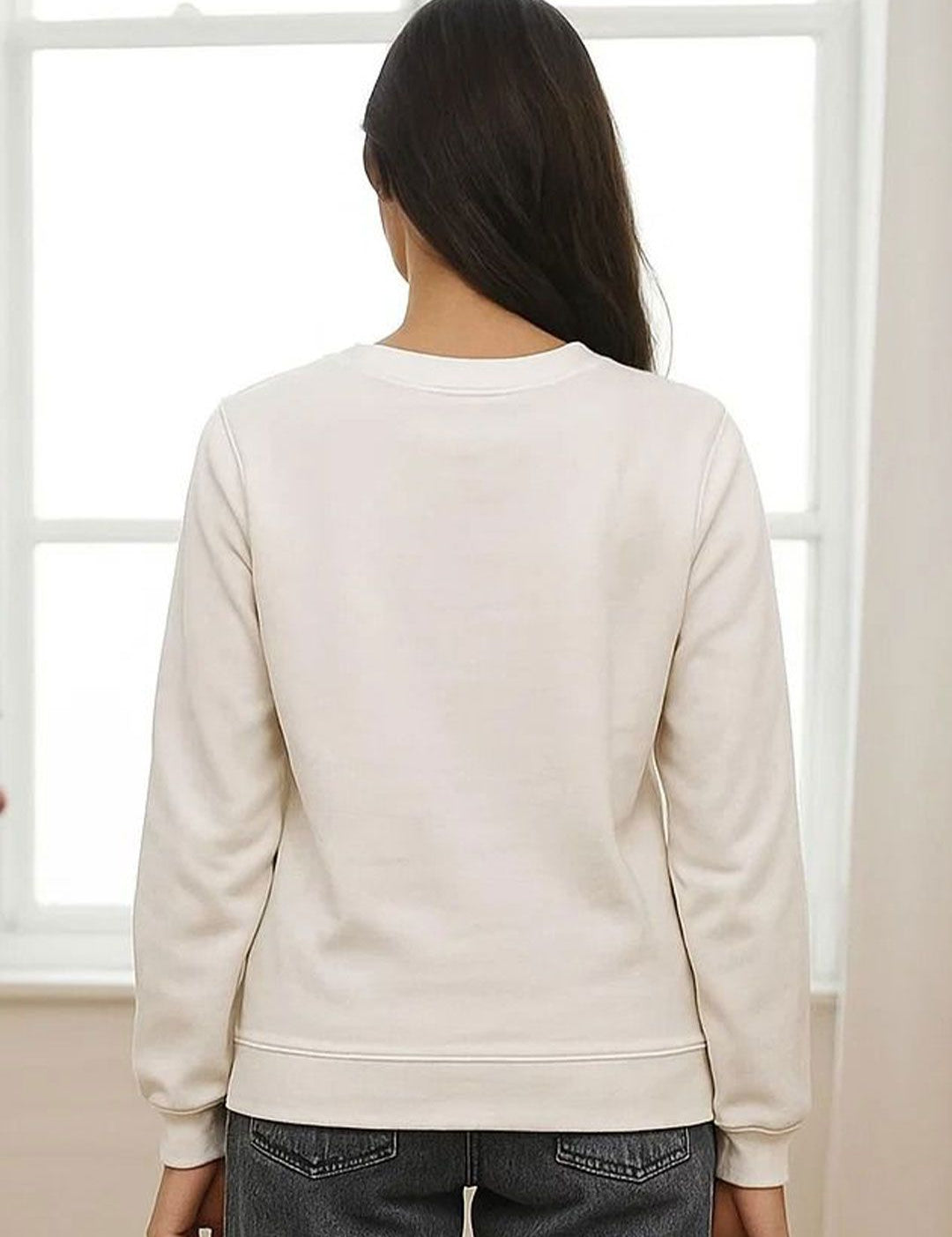 Kotty Women Solid Round Neck Full Sleeve Sweatshirt