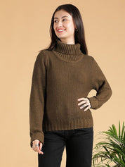 Kotty Women Turtle Neck Long Sleeves Pullover