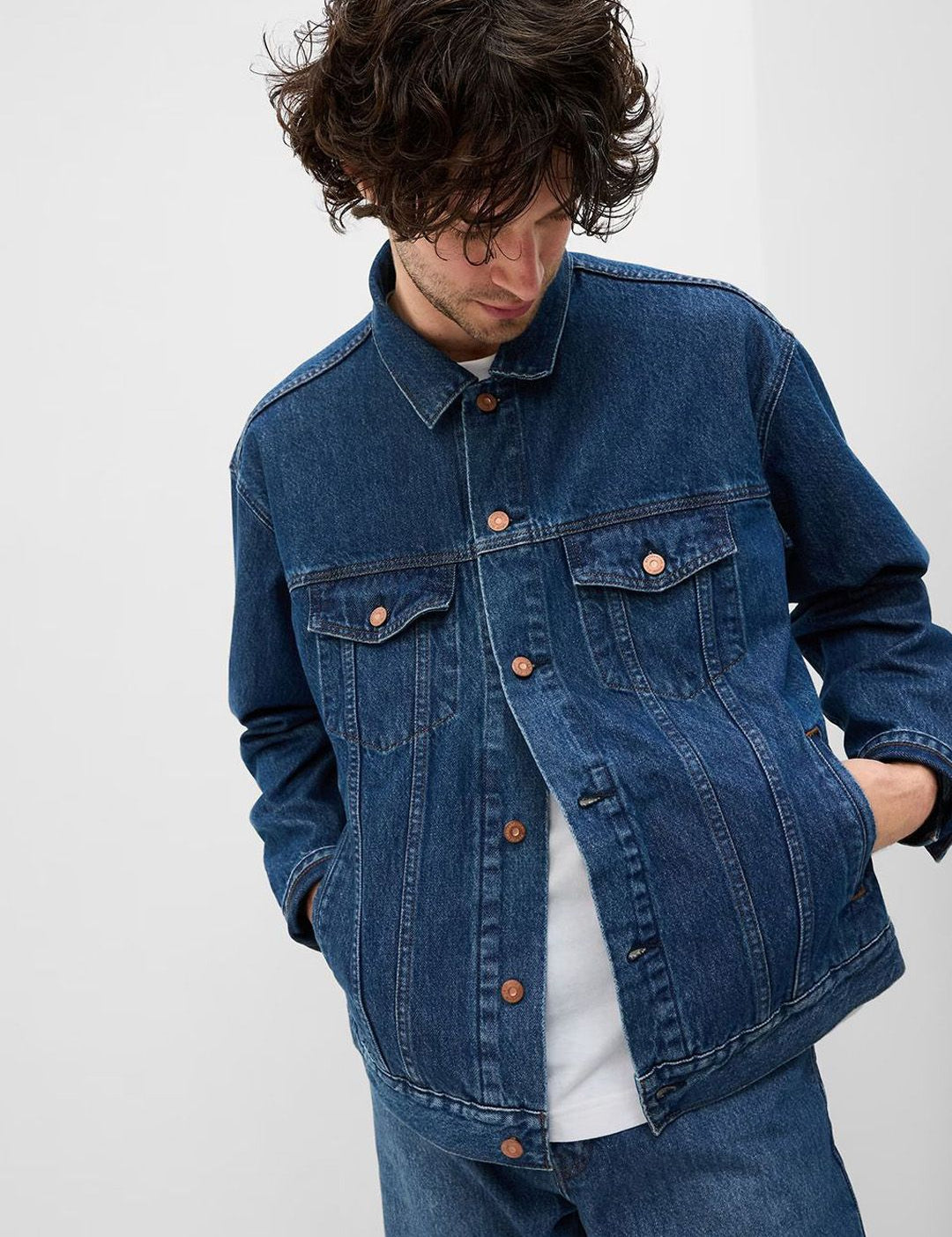 Kotty Men Solid Denim Jacket